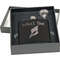 Preppy Sea Shells Engraved Black Flask Gift Set