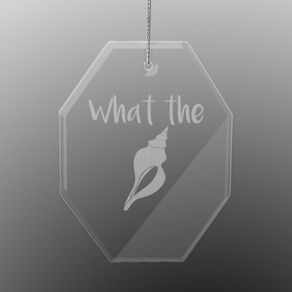 Preppy Sea Shells Engraved Glass Ornaments - Octagon