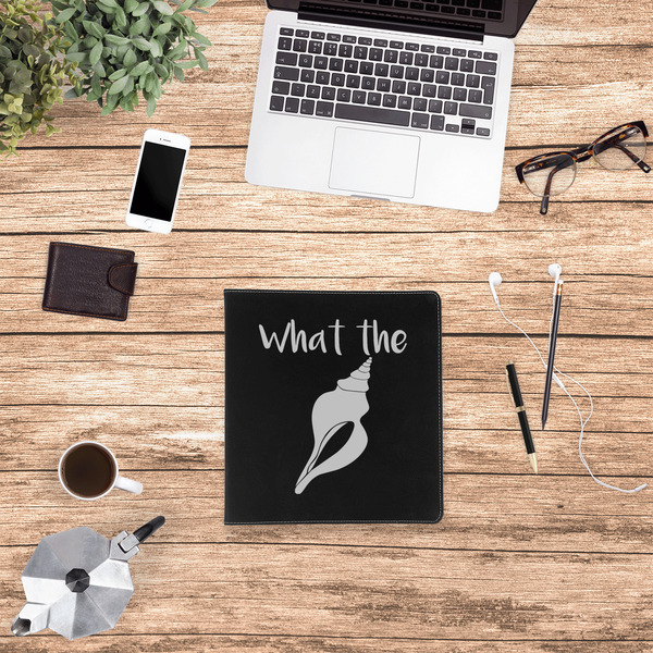 Preppy Sea Shells Leather Binder - 1" - Black - Lifestyle