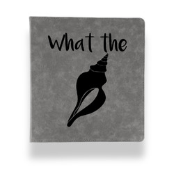 Preppy Sea Shells Leather Binder - 1" - Grey (Personalized)