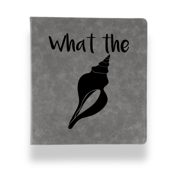 Preppy Sea Shells Leather Binder - 1" - Grey - Front View