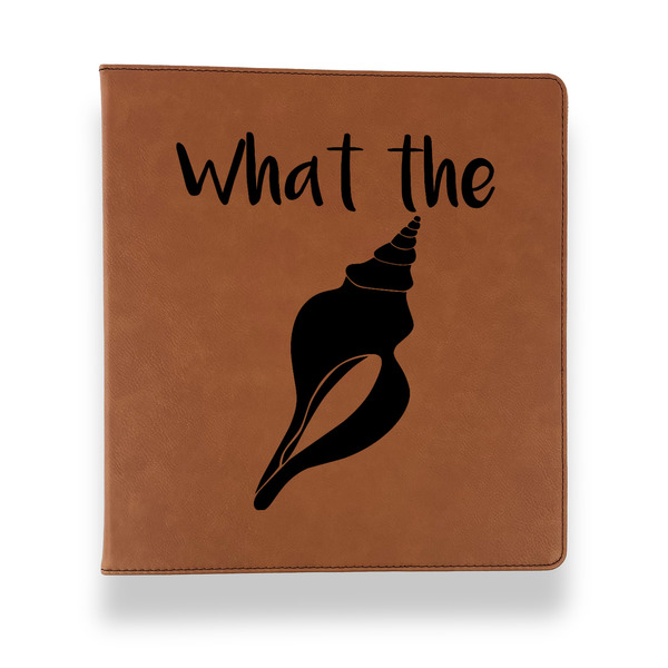 Preppy Sea Shells Leather Binder - 1" - Rawhide - Front View