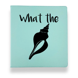 Preppy Sea Shells Leather Binder - 1" - Teal (Personalized)