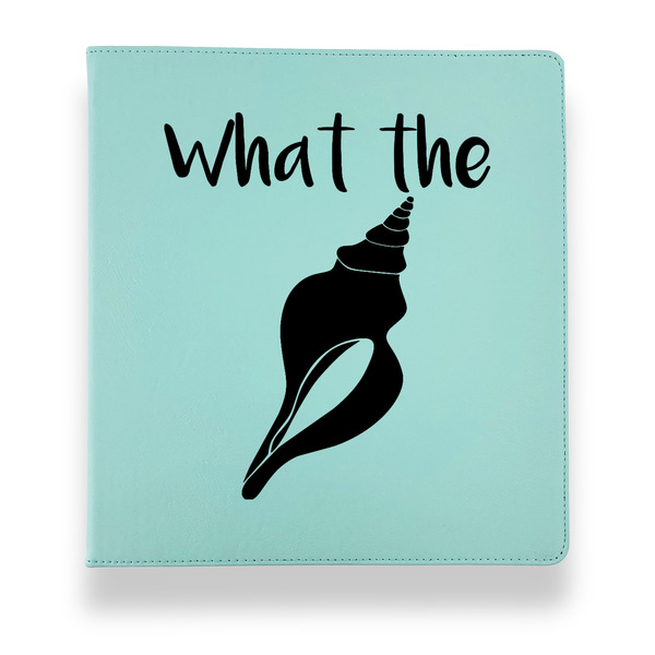 Preppy Sea Shells Leather Binders - 1" - Teal - Front View