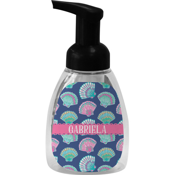 Custom Preppy Sea Shells Foam Soap Bottle - Black (Personalized)
