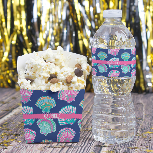 Preppy Sea Shells French Fry Favor Box - w/ Water Bottle