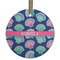 Preppy Sea Shells Frosted Glass Ornament - Round