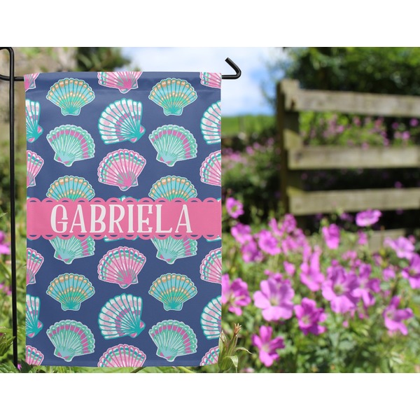 Preppy Sea Shells Garden Flag - Outside In Flowers