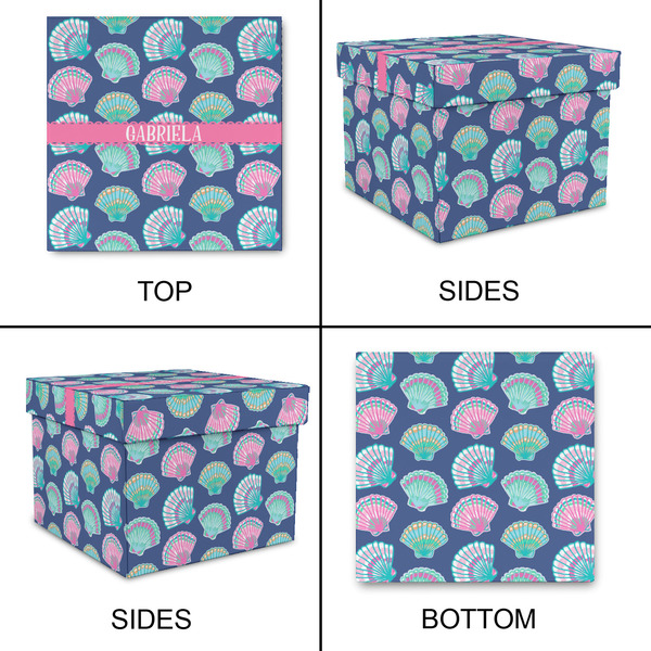 Preppy Sea Shells Gift Boxes with Lid - Canvas Wrapped - Large - Approval
