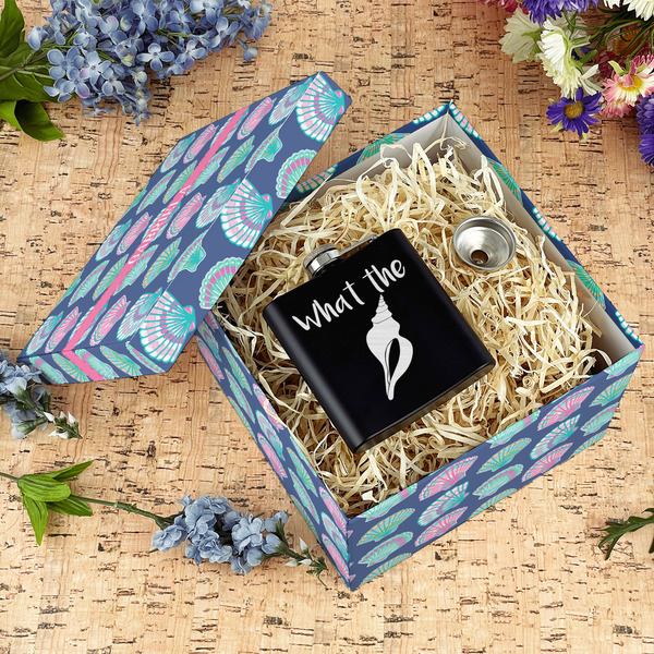 Preppy Sea Shells Gift Boxes with Lid - Canvas Wrapped - Large - In Context