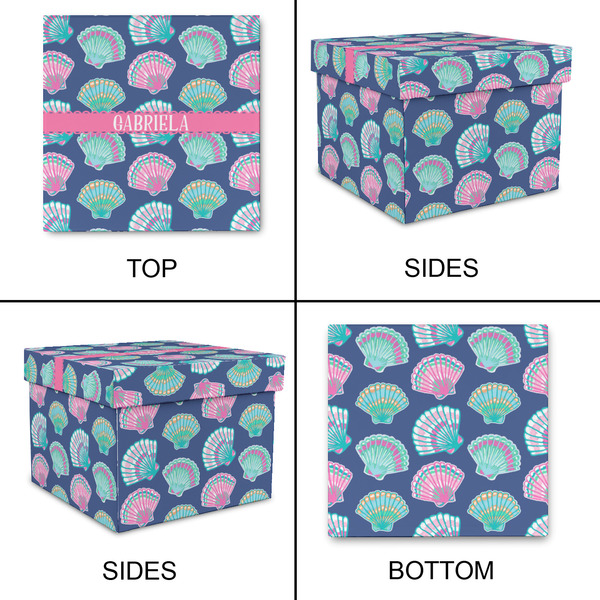 Preppy Sea Shells Gift Boxes with Lid - Canvas Wrapped - Small - Approval