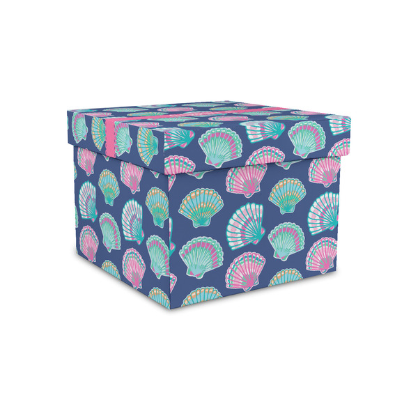 Custom Preppy Sea Shells Gift Box with Lid - Canvas Wrapped - Small (Personalized)