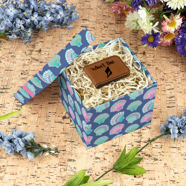 Preppy Sea Shells Gift Boxes with Lid - Canvas Wrapped - Small - In Context