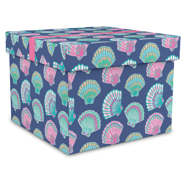 Custom Preppy Sea Shells Gift Box with Lid - Canvas Wrapped - XX-Large (Personalized)