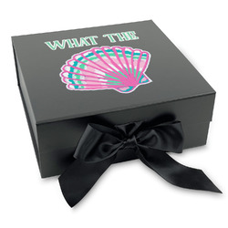 Preppy Sea Shells Gift Box with Magnetic Lid - Black (Personalized)