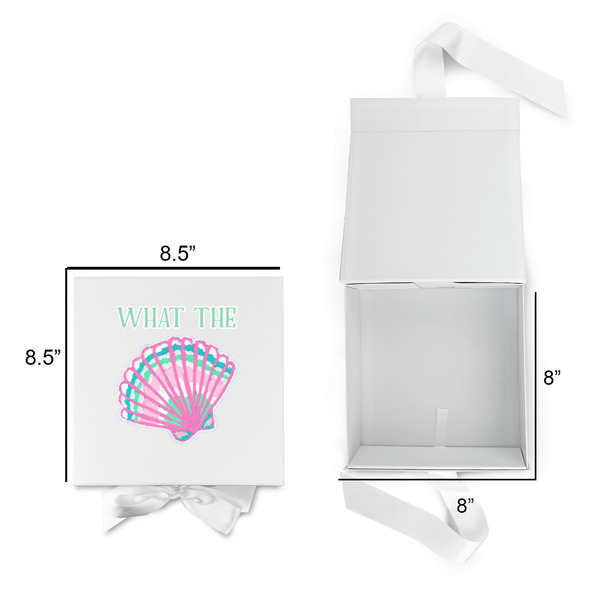 Preppy Sea Shells Gift Boxes with Magnetic Lid - White - Open & Closed