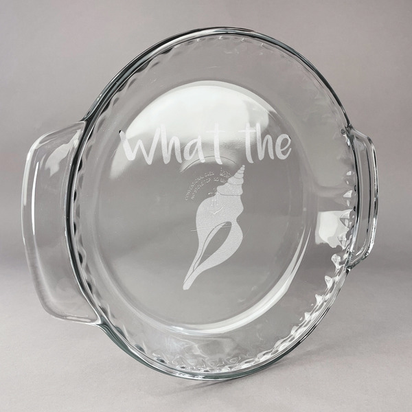 Custom Preppy Sea Shells Glass Pie Dish - 9.5in Round (Personalized)