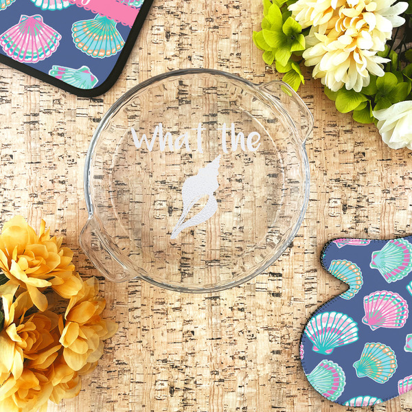 Preppy Sea Shells Glass Pie Dish - LIFESTYLE