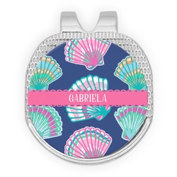 Preppy Sea Shells Golf Ball Marker - Hat Clip - Silver