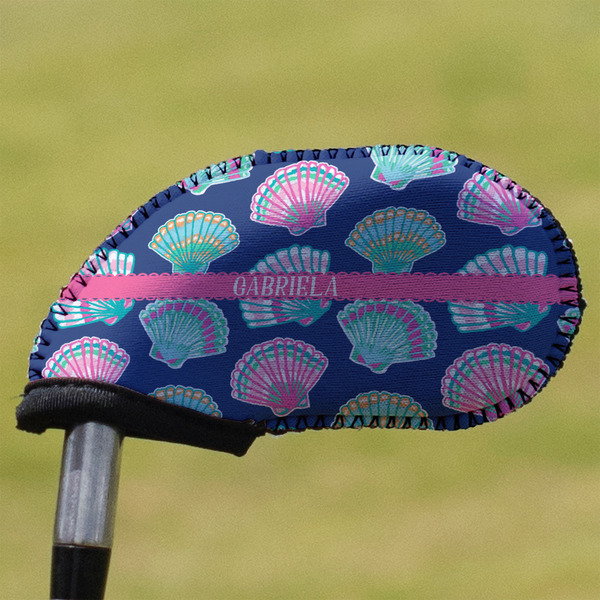 Custom Preppy Sea Shells Golf Club Iron Cover - Single (Personalized)
