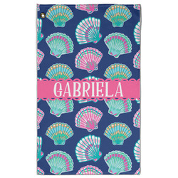 Preppy Sea Shells Golf Towel - Poly-Cotton Blend w/ Name or Text