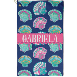 Preppy Sea Shells Golf Towel - Poly-Cotton Blend - Small w/ Name or Text