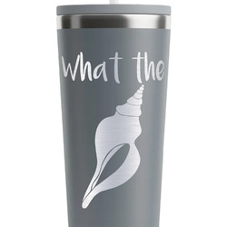 Preppy Sea Shells RTIC Everyday Tumbler with Straw - 28oz - Grey - Single-Sided (Personalized)