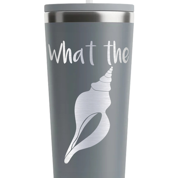 Preppy Sea Shells Grey RTIC Everyday Tumbler - 28 oz. - Close Up
