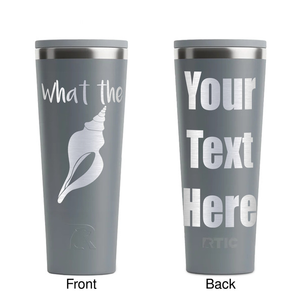 Preppy Sea Shells Grey RTIC Everyday Tumbler - 28 oz. - Front and Back