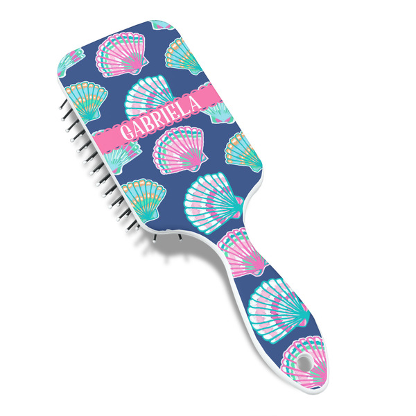 Preppy Sea Shells Hair Brush - Angle View