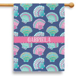 Preppy Sea Shells 28" House Flag - Single Sided (Personalized)