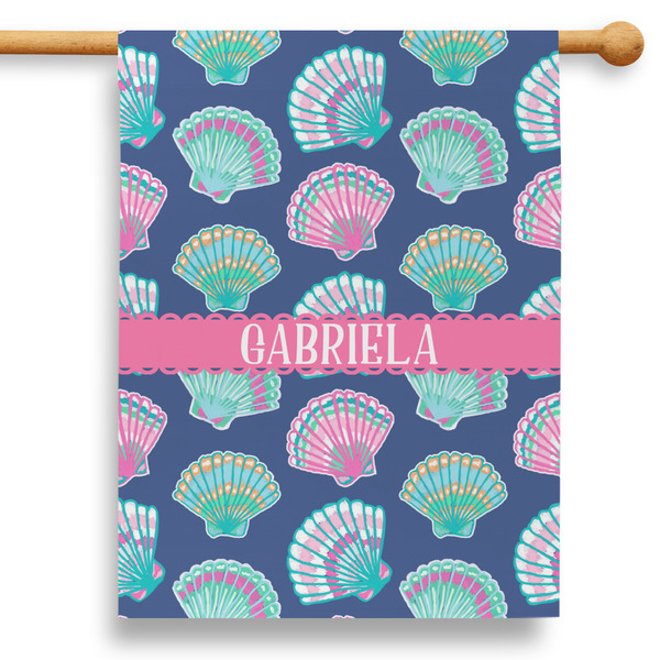 Custom Preppy Sea Shells 28" House Flag - Double Sided (Personalized)