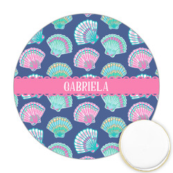 Preppy Sea Shells Printed Cookie Topper - Round (Personalized)