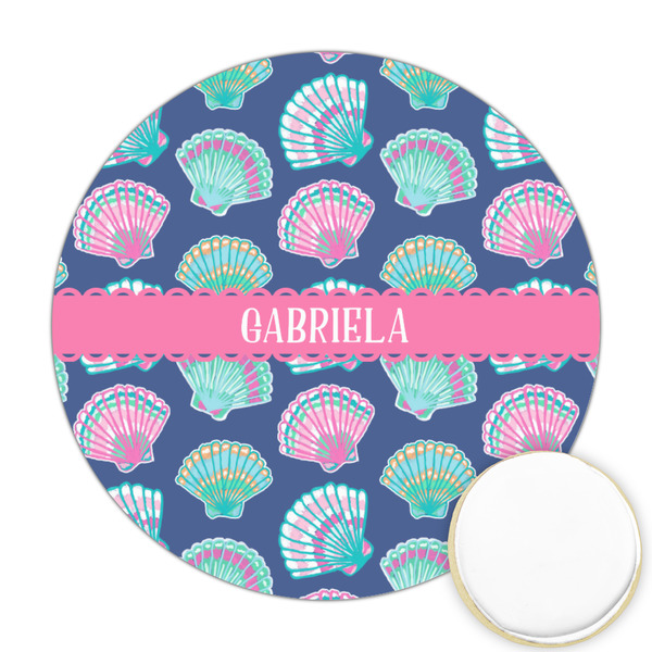 Custom Preppy Sea Shells Printed Cookie Topper - Round (Personalized)