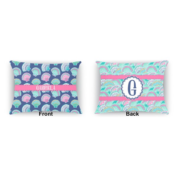 Sea Shells Indoor Rectangular Burlap Pillow (Front and Back)