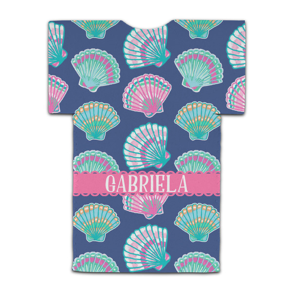 Preppy Sea Shells Jersey Bottle Cooler - BACK (flat)