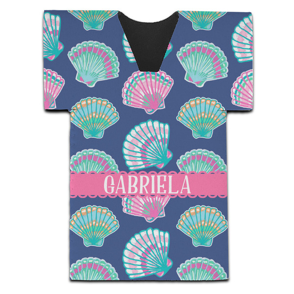 Custom Preppy Sea Shells Jersey Bottle Cooler (Personalized)