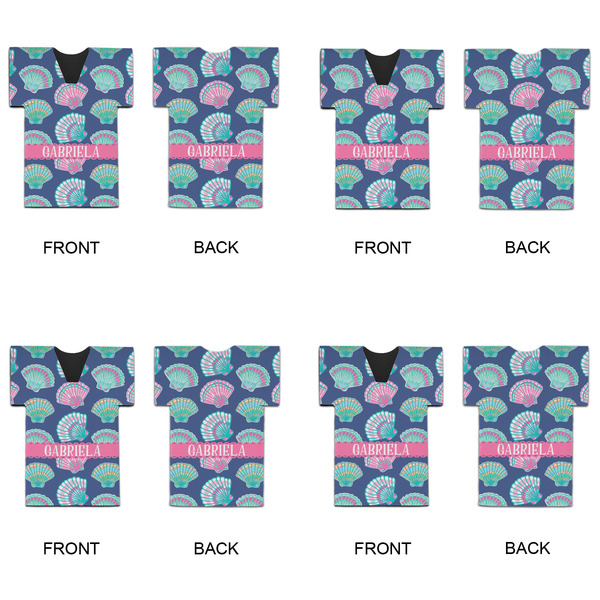 Preppy Sea Shells Jersey Bottle Cooler - Set of 4 - APPROVAL