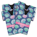 Preppy Sea Shells Jersey Bottle Cooler - Set of 4 (Personalized)