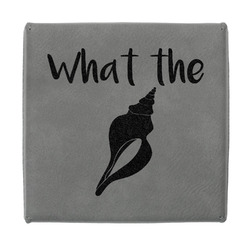 Preppy Sea Shells Jewelry Gift Box - Engraved Leather Lid (Personalized)