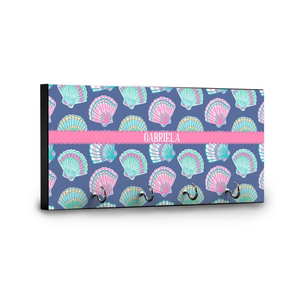 Preppy Sea Shells Key Hanger - Front View with Hooks