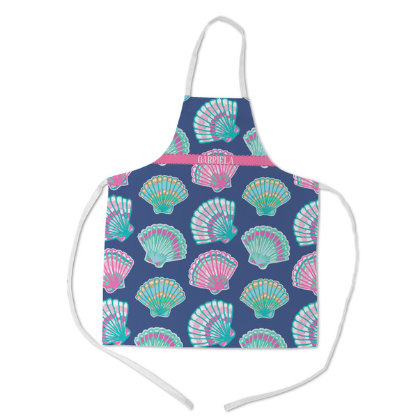 Custom Preppy Sea Shells Kid's Apron w/ Name or Text