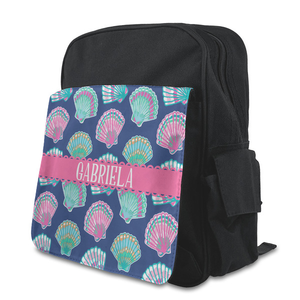 Custom Preppy Sea Shells Preschool Backpack (Personalized)