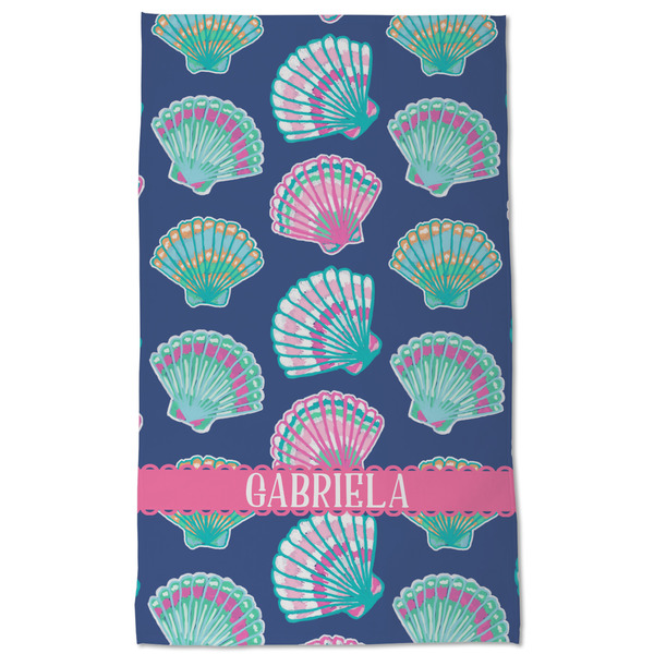 Preppy Sea Shells Kitchen Towel - Poly Cotton - Full Front