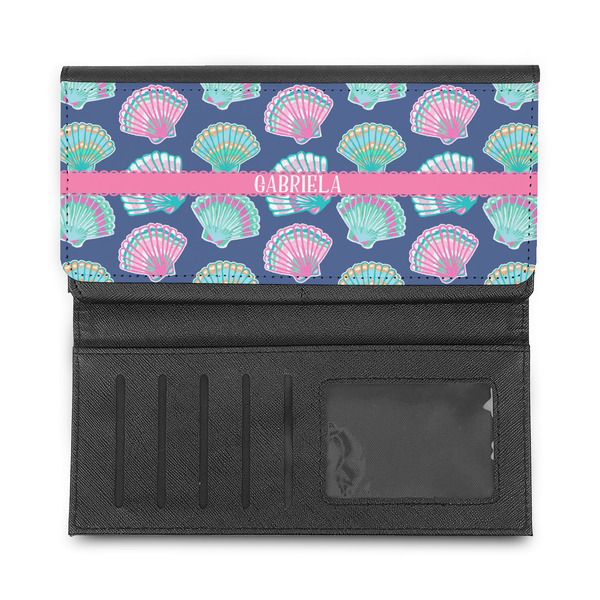 Preppy Sea Shells Ladies Wallet - Half Way Open