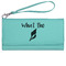 Preppy Sea Shells Ladies Wallet - Leather - Teal - Front View