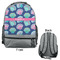 Preppy Sea Shells Large Backpack - Gray - Front & Back View