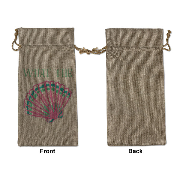 Preppy Sea Shells Large Burlap Gift Bags - Front Approval