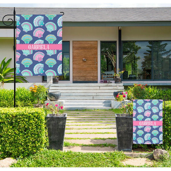 Preppy Sea Shells Large Garden Flag - LIFESTYLE