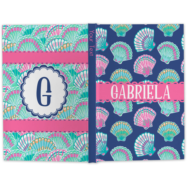Preppy Sea Shells Large Hard Cover Journal - Apvl